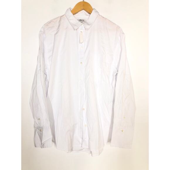 Madewell Relaxed Button Up Top Long Sleeve Shirt Eyelet White NWT Medium - Picture 3 of 8